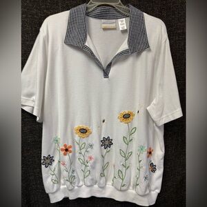 Alfred Dunner Embroidered Floral Top